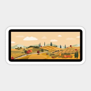 Autumn rural Italy landscape Sticker